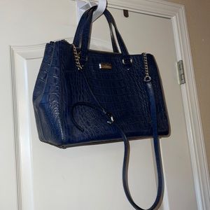Navy blue alligator Kate Spade handbag.